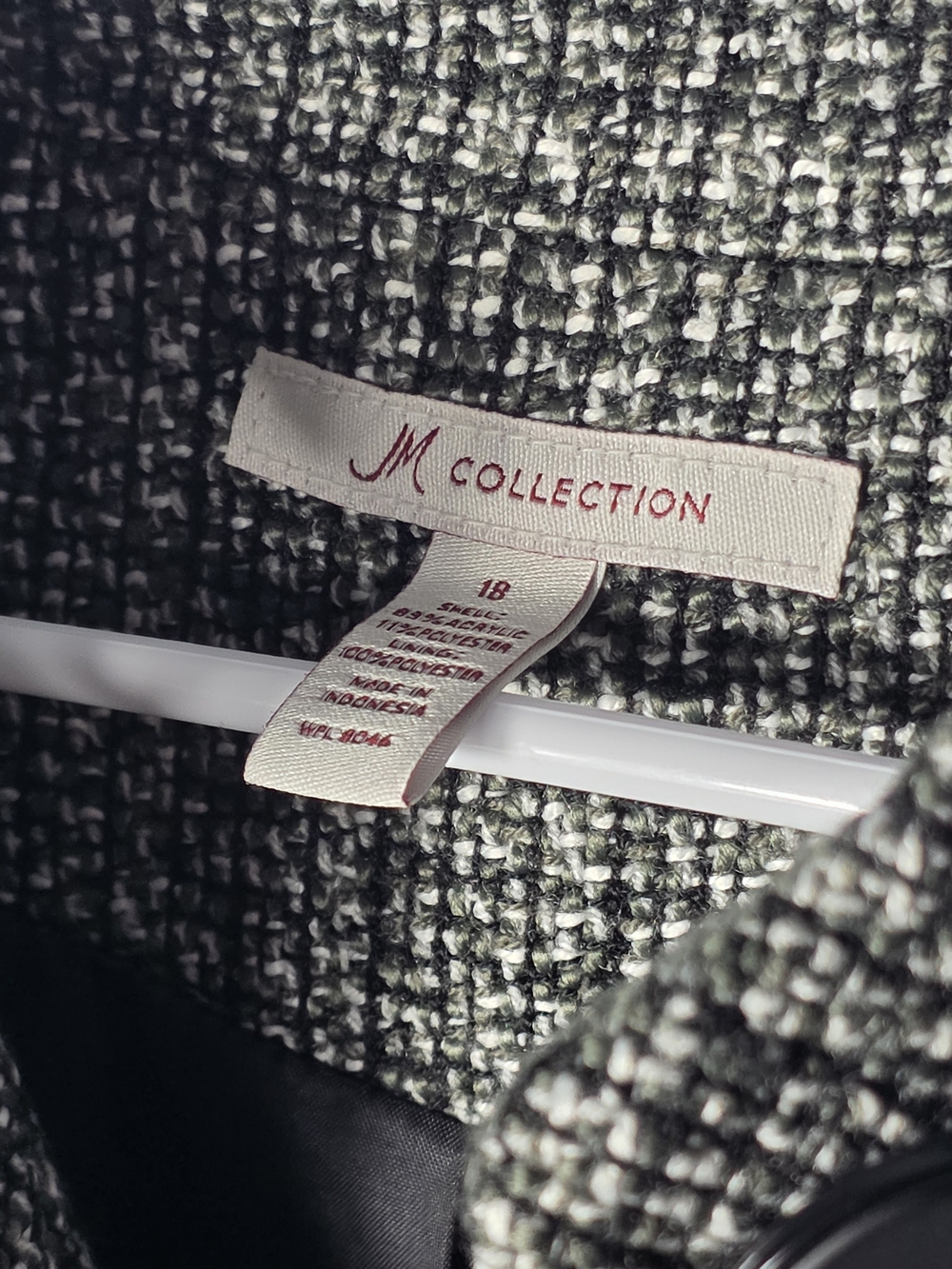 JM Collection Black and White Bouclé Blazer Vintage Y2K - Picture 5 of 7